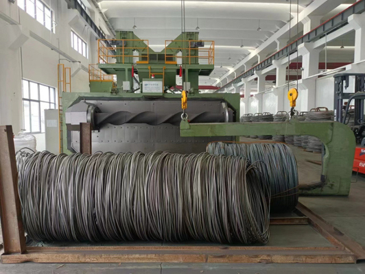 Spring Type Wire Rod Shot Blasting Machine PMW 4350 for 300 Units Per Year Production
