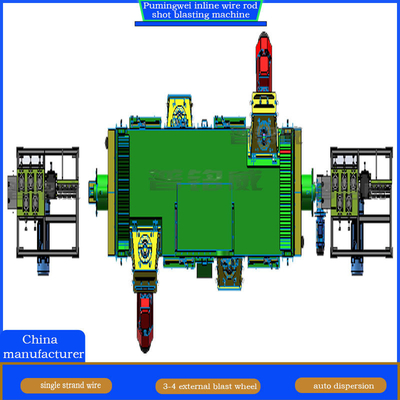 130mm Max Diameter Descaling Machine for Online Continuous Wire Rod Shot Blasting