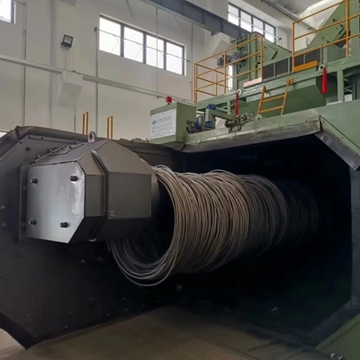 Electric Single Station Blue Full Coil Wire Shot Blasting Machine for and Energy Saving