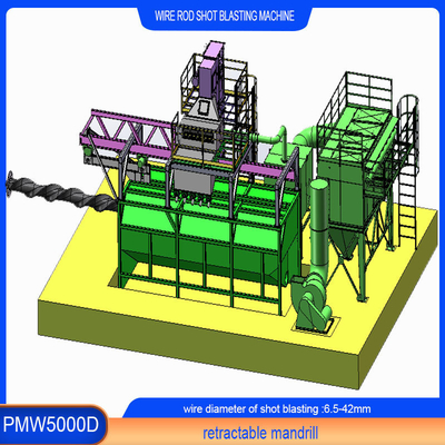6m Continuous Wire Rod Shot Blasting Machine for Single Mandrel Customizable Design