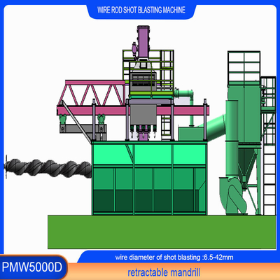 6m Continuous Wire Rod Shot Blasting Machine for Single Mandrel Customizable Design