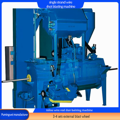 High Cleanliness Online Single Strand Wire Rod Shot Blasting Machine Customized Design