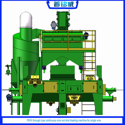 Continuous Wire Rod Shot Blasting Machine 3-4 Impeller Heads for Customized Blasting