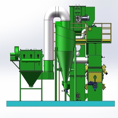 Continuous Wire Rod Shot Blasting Machine 3-4 Impeller Heads for Customized Blasting