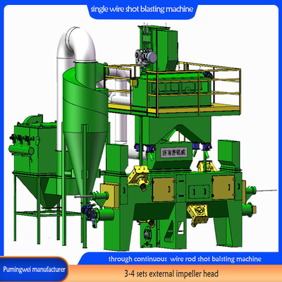 Rust Removal Level S2.5-3.0 Continuous Wire Stock Shot Blasting Machine for Spring Steels
