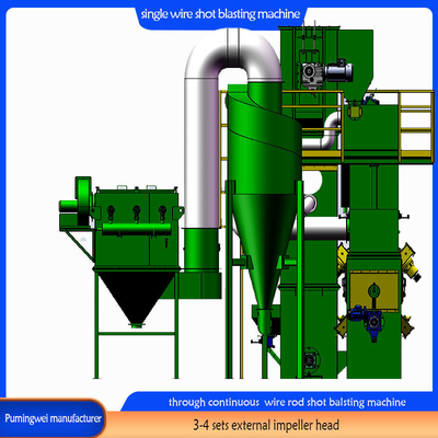 Rust Removal Level S2.5-3.0 Continuous Wire Stock Shot Blasting Machine for Spring Steels