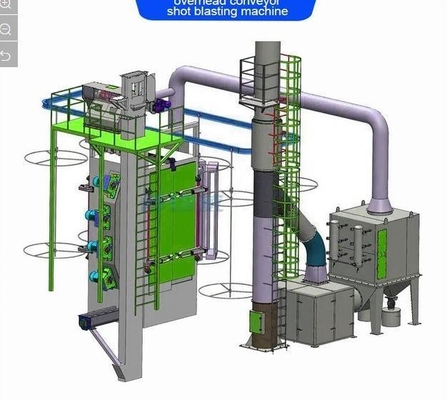 Continuous Pass Through Overhead Chain Conveyor Shot Blasting Machine for Small Objects