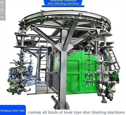 Continuous Pass Through Overhead Chain Conveyor Shot Blasting Machine for Small Objects
