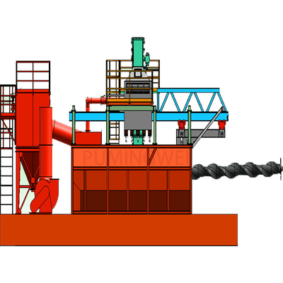 Retractable Mobile Mandrel Wire Rod Coil Shot Blasting Machine for Blasting Processes