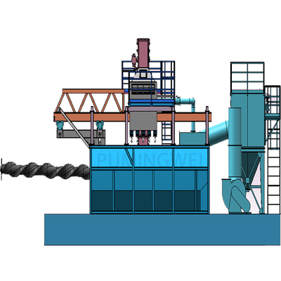 Customized PLC Mobile Mandrel Wire Rod Coil Shot Blasting Machine For Your Requirement
