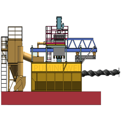 Single Position Retractable Mandrel Wire Rod Coil Shot Blasting Machine PMW5000D