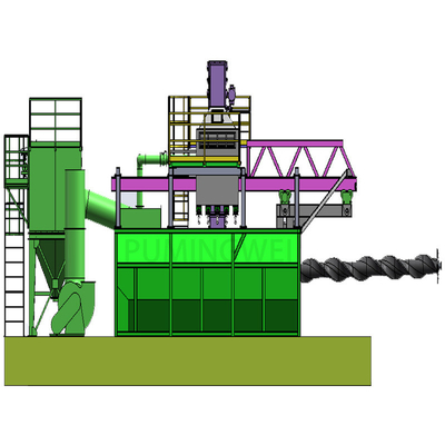 Single Position Retractable Mandrel Wire Rod Coil Shot Blasting Machine PMW5000D
