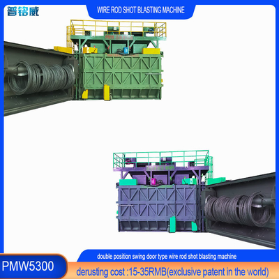 Wire Surface Derusting Pumingwei 3D Blast Wheels Layout Automatic Shot Blasting Machine