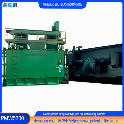 Wire Surface Derusting Pumingwei 3D Blast Wheels Layout Automatic Shot Blasting Machine