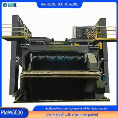 Dual Direction Mandrel Rod Coil Shot Blasting Machine with 30kw/Set Impeller Head Power