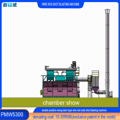 Customized Derusting Cost Multiple Colors Wire Rod Coil Shot Blasting Cleaning Machine