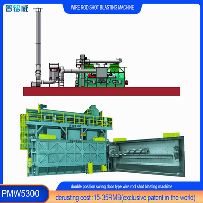 High Cleanliness Wire Rod Coil Shot Blasting Machine For Multiple Types From Pumingwei