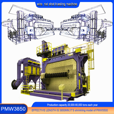 Double Position Operation Screw Mandrel Wire Rod Coil Shot Blasting Machine for Coils
