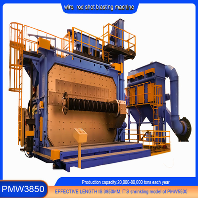 Rust Proof Frequency Control Wire Rod Coil Shot Blasting Machine PMW3850 10-20 R/Min