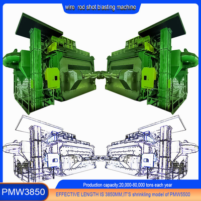 Wire Rod Coil Shot Blasting Machine with Production Cycle and 2500 Kg Loading Capacity