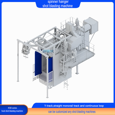 Highly Continuous Pass Through Rail Spinner Hanger Shot Blasting Machine with Hooks