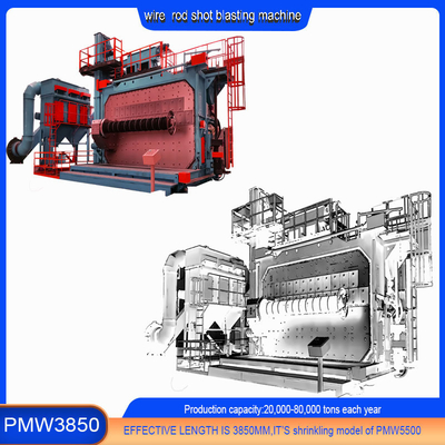 30kw/Set Professional Wire Metal Surface Shot Peening Wire Rod Coil Shot Blasting Machine