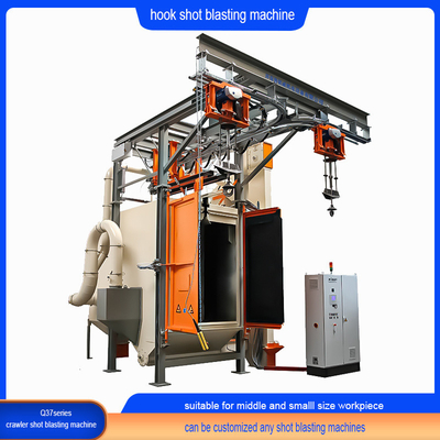 High Cleanliness Overhead Rail Double Hanger Hook Type Shot Blasting Machine T/T and So