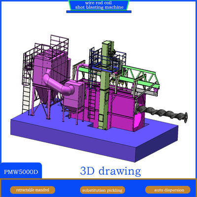 Retractable and Fixed Mandrel Wire Rod Coil Shot Blasting Machine with Custom Design