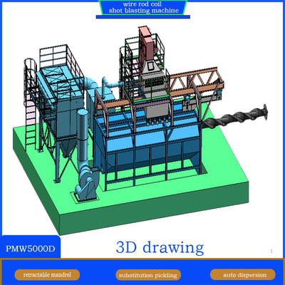 Retractable and Fixed Mandrel Wire Rod Coil Shot Blasting Machine with Custom Design