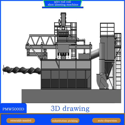 Advanced Pumingwei Wire Rod Coil Shot Blasting Machine with Screw Conveyor System