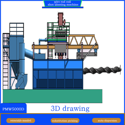 Advanced Pumingwei Wire Rod Coil Shot Blasting Machine with Screw Conveyor System