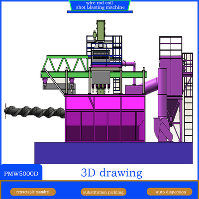 Pumingwei Screw Mandrel Electric Wire Rod Shot Blasting Machine for Superior Cleaning
