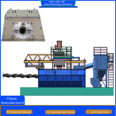 Wire Rod Shot Blasting Machine for Matching Production Line Derusting Cost 20-40RMB/T
