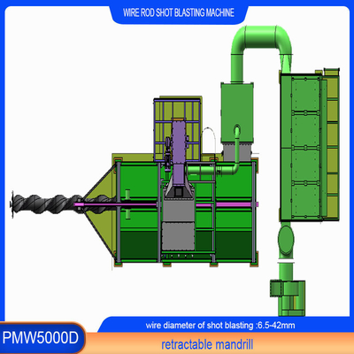 PMW5000D Automatic Retractable Screw Mandrel Wire Rod Coil Shot Blasting System Machine