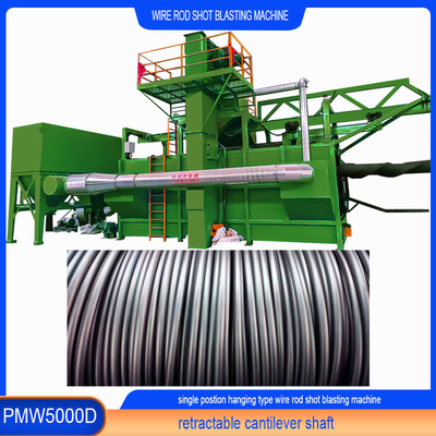 PMW5000D Automatic Retractable Screw Mandrel Wire Rod Coil Shot Blasting System Machine
