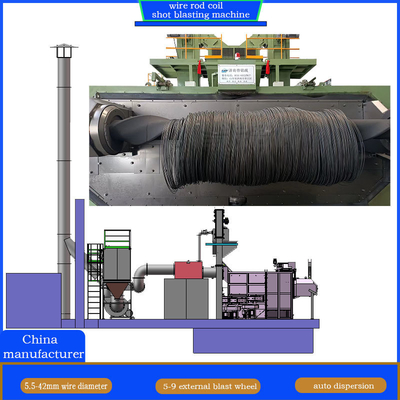 Wire Surface Derusting Rod Coil Shot Blasting Machine with Customization Offered