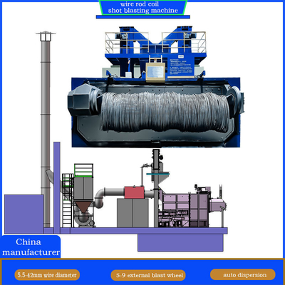 PLC Controlled Mandrel Shot Blasting Machine with Smooth Operation in 6.5*5.5*6m Size