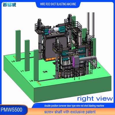 Wire Rod Coil Shot Blasting Machine with High Cleanliness and Applied Patent Mandrel