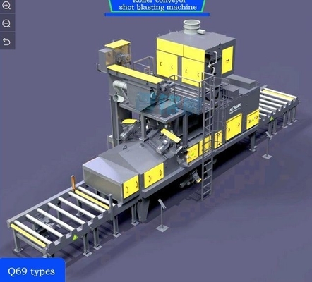 4*11kw High Convection Pre-Heater Roll Conveyor Shot Blasting Machine Customization