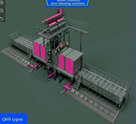 4*11kw High Convection Pre-Heater Roll Conveyor Shot Blasting Machine Customization