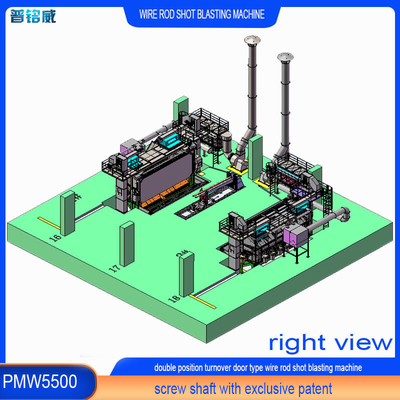 Rust and Corrosion Proof Wire Rod Coil Shot Blasting Machine with 5500 mm Mandrel