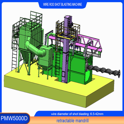 Electric Fuel Wire Rod Coil Shot Blasting Machine with 30kw/Set Impeller Head Power