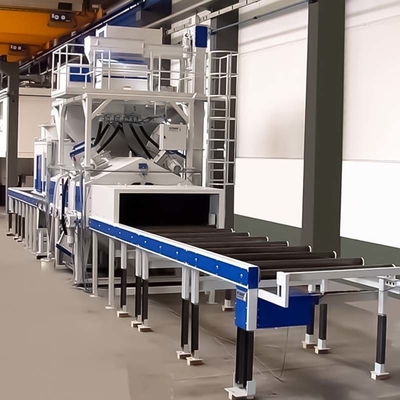 Custom Different Colors Roller Conveyor Shot Blasting Machine for High Cleanliness