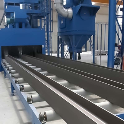 Q69 Series Roller Conveyor Hot Blasting Machine for Cleaning Workpiece Surface in Shipyard