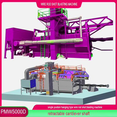 Single Position Hanging Wire Rod Coil Shot Blasting Machine with Customization Option