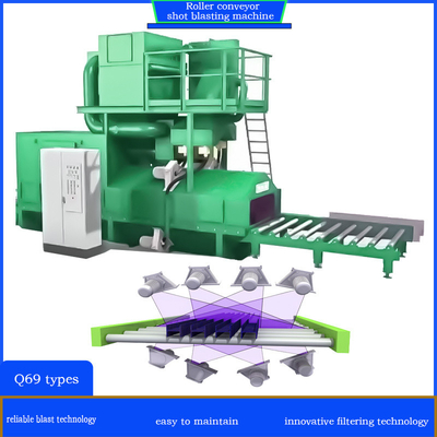 Q69 Series Roller Conveyor Shot Blasting Machine for Airtight and Insulated Housing