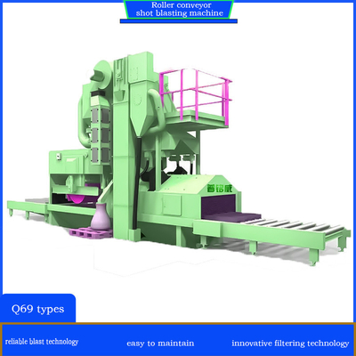 Roller Conveyor Shot Blasting Machine for Dust-free Cleaning and Unloading One Included