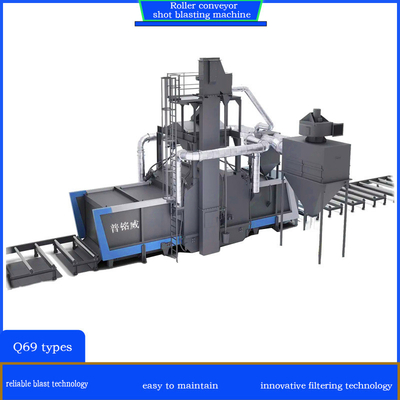 800mm Pitch Roller Conveyor Shot Blasting Machine with 4*11kw Impeller Head Power and One