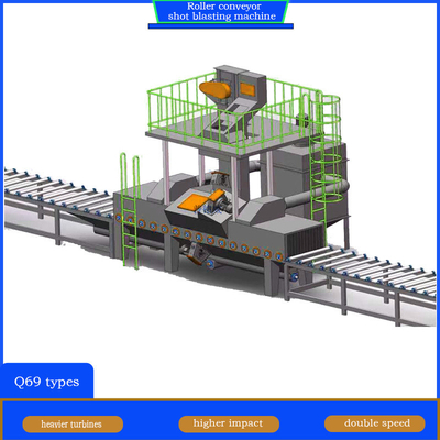 Customized Roller Conveyor Shot Blasting Machine for Metal Structures Paint Stripping