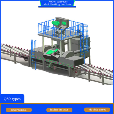 Customized Roller Conveyor Shot Blasting Machine for Metal Structures Paint Stripping